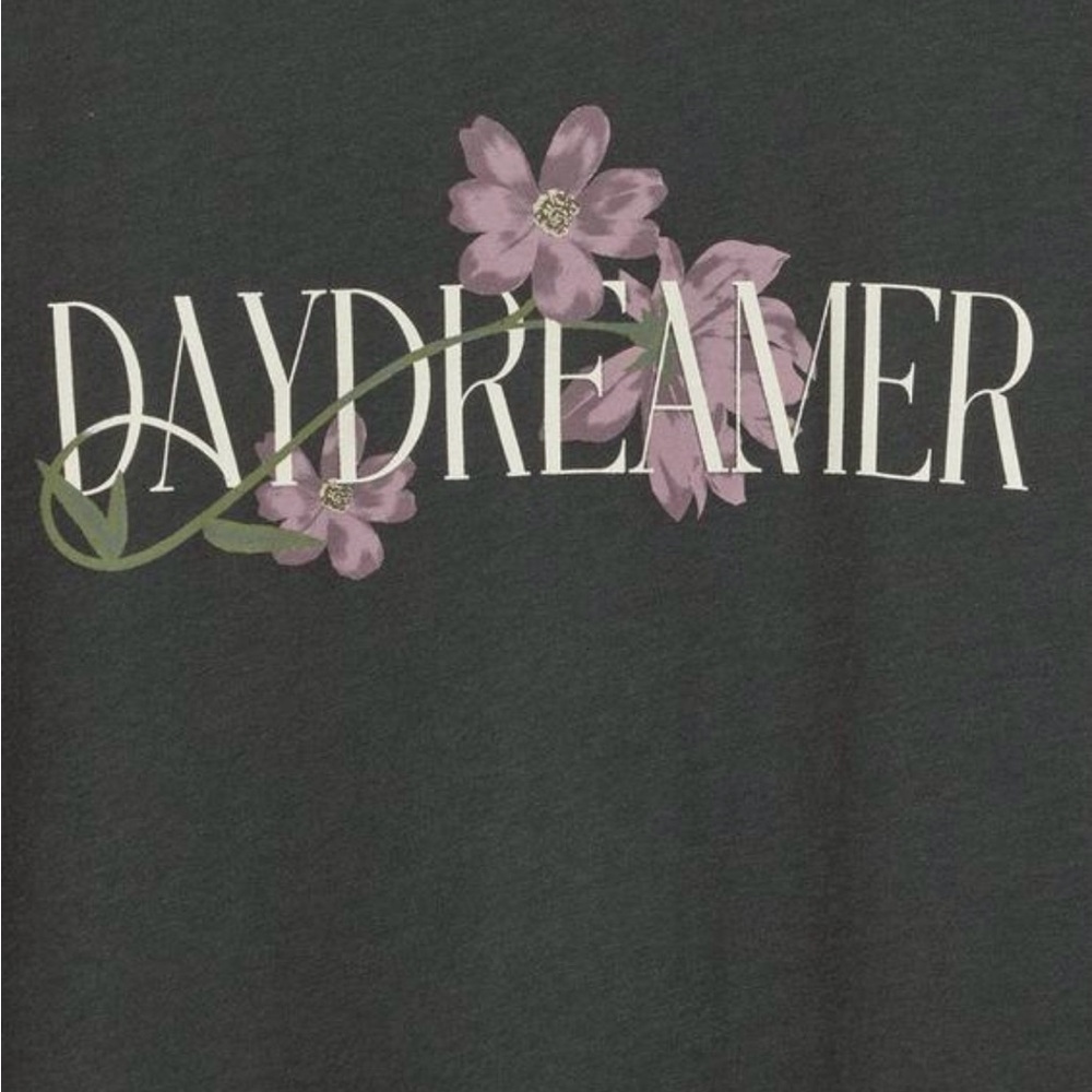 Torrid Charcoal 'Daydreamer' Graphic Tee with Pink Floral - Picture 2 of 4